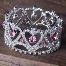 Puppy Bows ~ STUNNING 3D silver full round tiara for dogs pet hair crown beauty