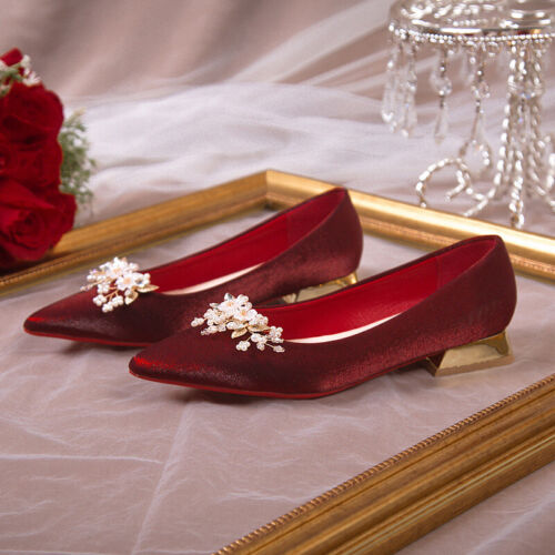 New Bride Wedding Shoes High Heels Fashion Party Elegant Pointed Toe Heels Pumps - Picture 9 of 11