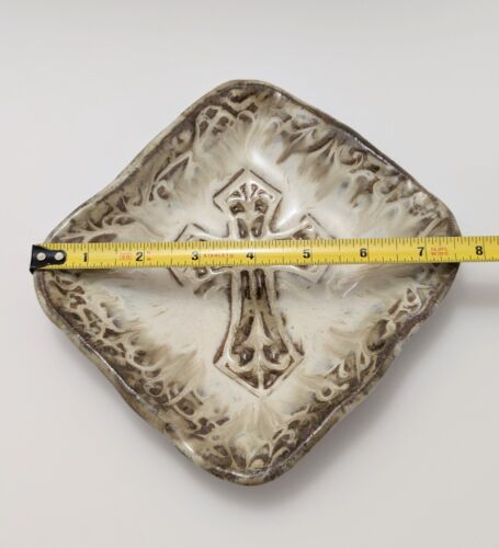 Baratija de cerámica Etta B plato de caramelo diseño cruzado esmaltado Mississippi - Imagen 7 de 10
