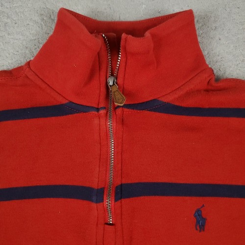 Ralph Lauren Sweater Boys Large Blue Red Pony 1/4 Zip Pullover Sweatshirt Kids - Picture 3 of 9