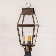 Independence Outdoor Post Light in Solid Weathered Brass - 3 Light