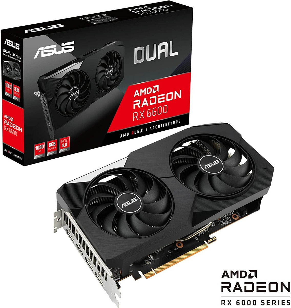 ASUS - DUAL-RX6600-8G　① ASUS - DUAL-RX6600-8G - Dual AMD Radeon RX 6600 8GB GDDR6