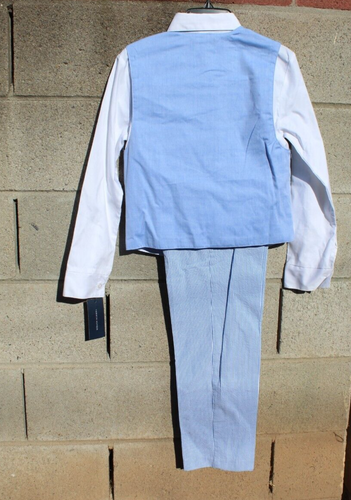 Tommy Hilfiger Seersucker Suit 3 piece 11 large 12 blue SOUTHERN boy OFFER new - Picture 3 of 7