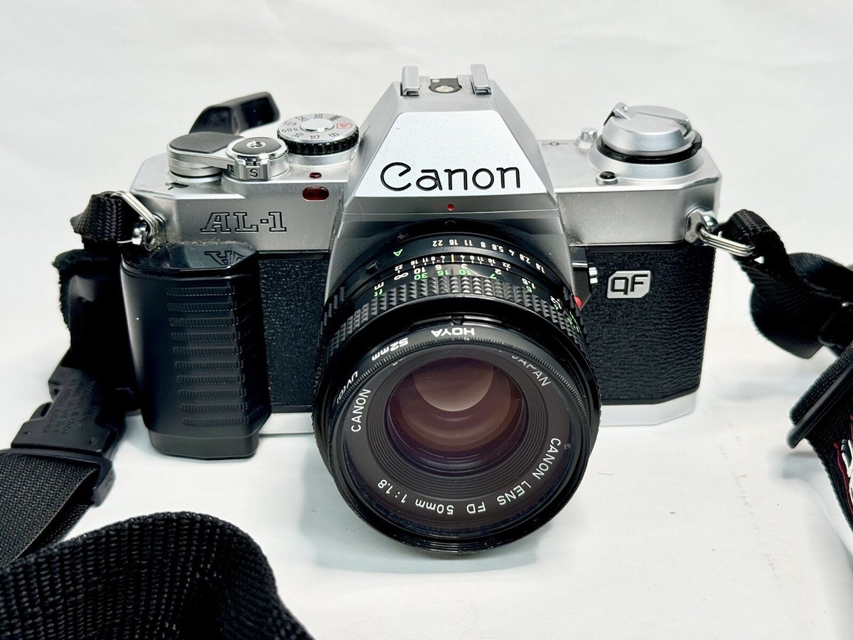Canon AE-1 Silver 35mm Film Camera SLR New FD 50mm f1.8 Lens