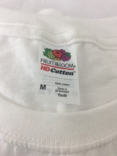 Fruit Of The Loom Youth White T Shirt Size Medium - Picture 2 of 3