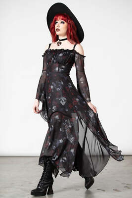 Garden Of Skull Midi Chiffon Dress | Jawbreaker Mit Produktbild-Vorschau 2