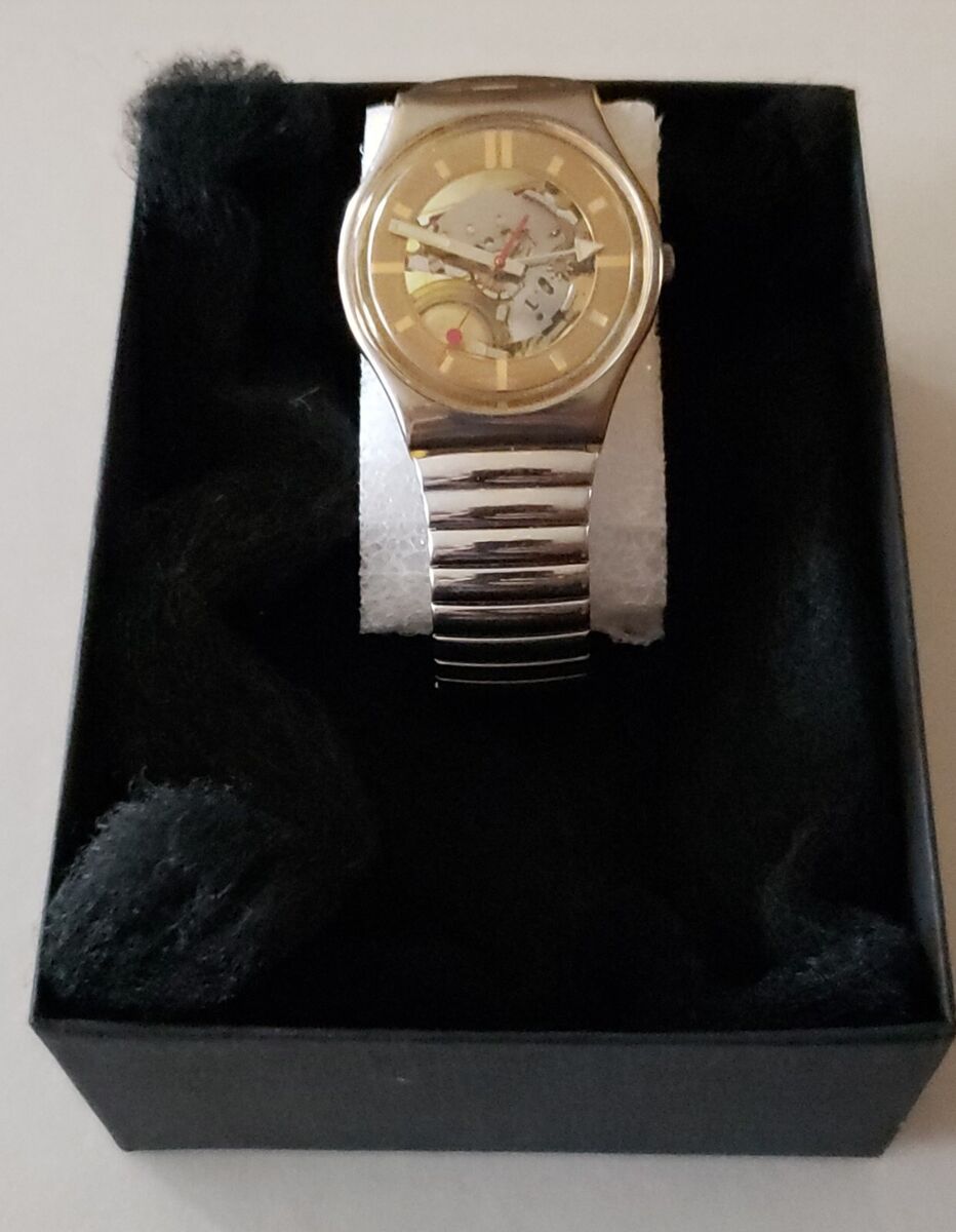 RARE Swatch 80s Jelly Style Skeleton Dial, Silver Flex Band RARE Swatch 80s Jelly Style Skeleton Dial, Silver Flex Band