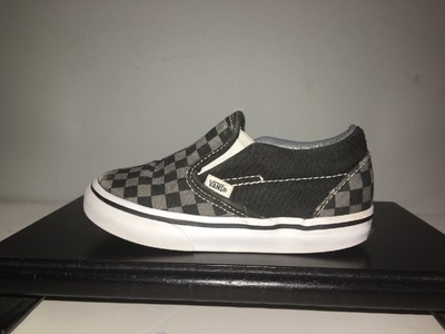grey check slip on vans