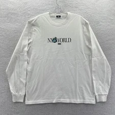 Kith New York World Shirt Mens Small Relaxed White Long Sleeve Vintage Tee New