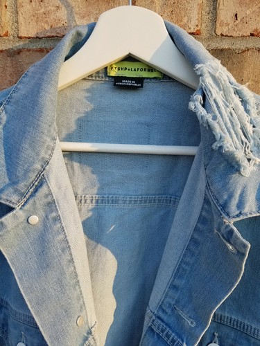 FTSHP+LAFORMELA "No Season" Denim Unisex Oversized Denim Jacket One Size - Picture 8 of 10