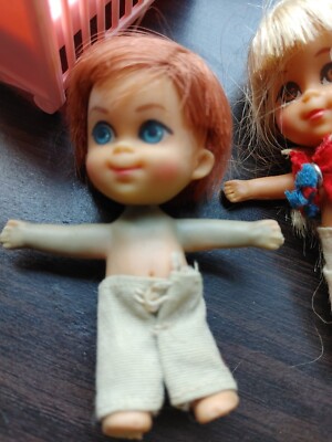 VINTAGE 1960's MATTEL LIDDLE KIDDLES RARE TOYS Dolls Boy Girl Crib