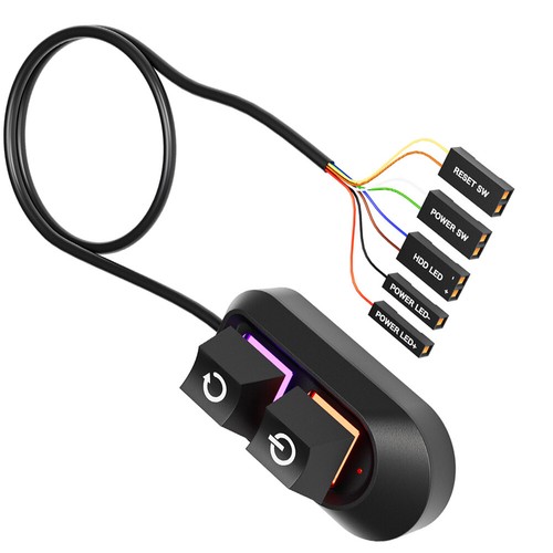 2M Desktop Computer Power Button RGB Lighting PC Switch for Home Office PC Case - Afbeelding 7 van 18