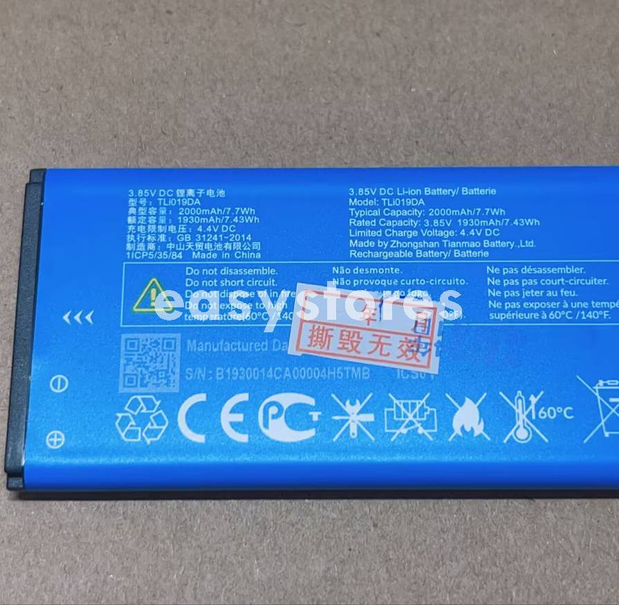 1pcs 2000mAh Replacement Battery for OneTouch TLi019DA  