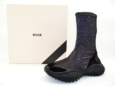 MSGM STIVALE DONNA WOMANS Stiefeletten Stiefel Boots Plateau Boot Schwarz Gr.39