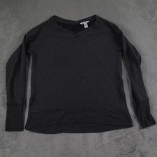 Athleta Sweater Womens Medium Gray Pullover Sweatshirt Casual V Neck