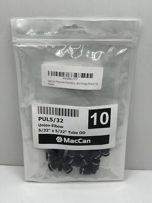 MacCan PUL5/32 Union Elbow 5/32'' x 5/32   10- Pneumatic Tube OD Fittings