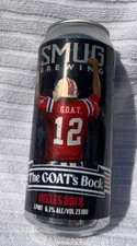 SMUG BREWING NEW ENGLAND PATRIOTS FOOTBALL TOM BRADY GOAT BEER CAN