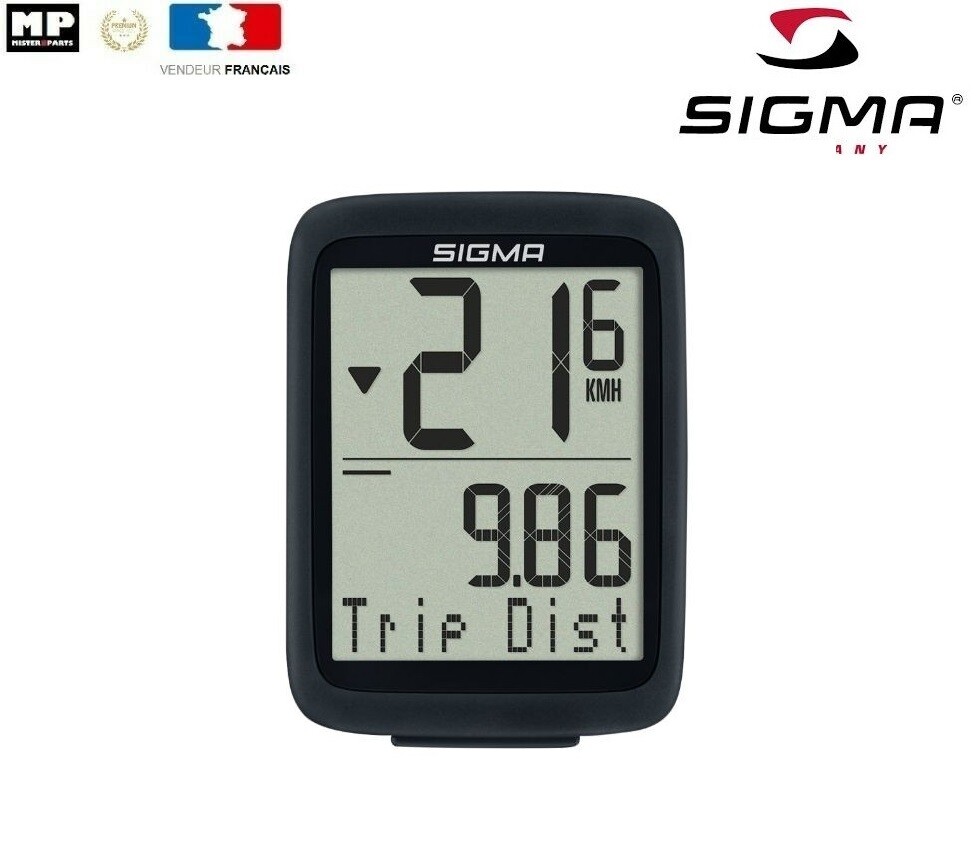 Compteur de cyclisme filaire Sigma BC 8.0 WR noir haute précision à 8 fonctions
