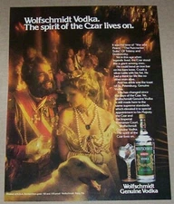 1979 print ad -Wolfschmidt Vodka -spirit of the CZAR- Borzoi dog Advertising