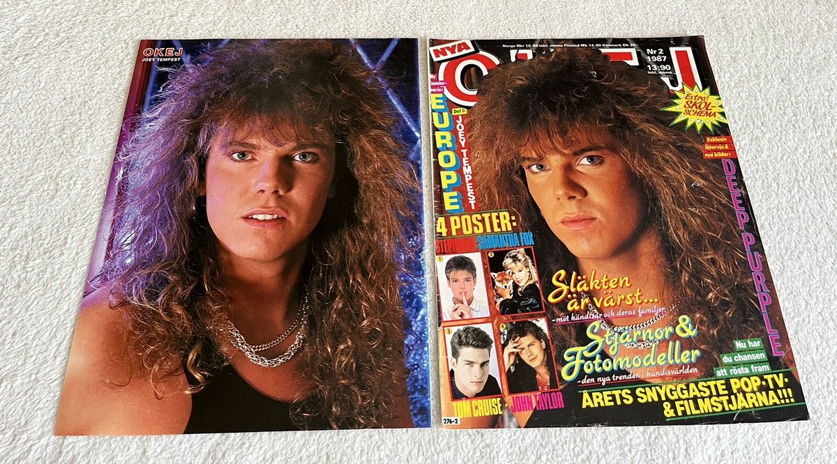 EUROPE 1987 JOEY TEMPEST Clip Poster Swedish Music magazine OKEJ