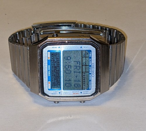 Vintage Seiko D409-5009 Silver Tone Watch Memory/Sign Table Digital Watch, Exce - Picture 2 of 6