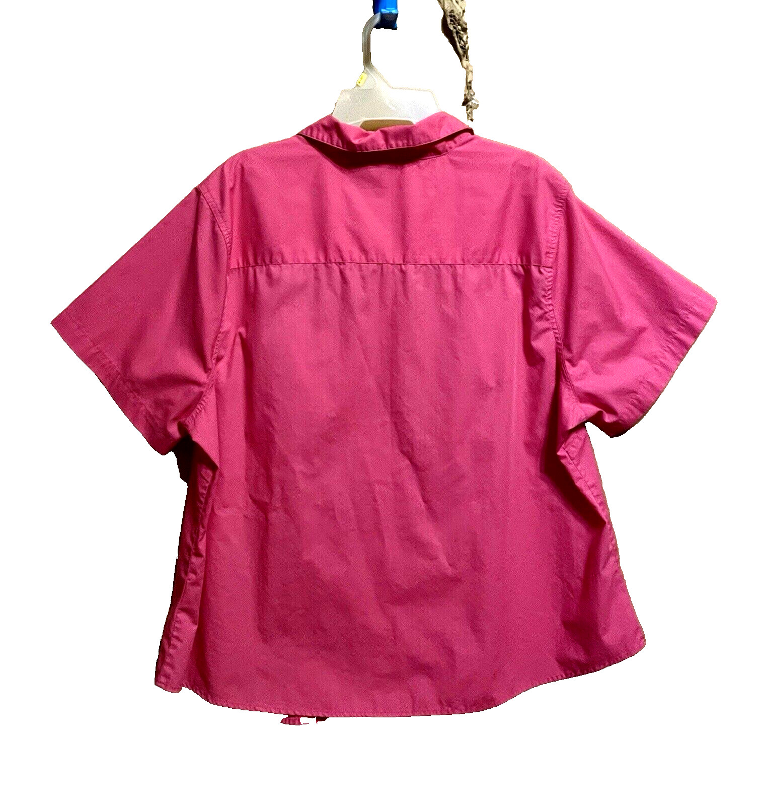 Basic Editions 2X hot  pink button up collared po… - image 2