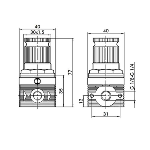 MICRO REGULADOR DE PRESION 1/4" 0 a 8bar NEUMATICA AIRE METALWORK - Imagen 2 de 2