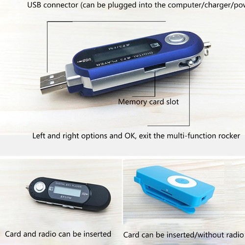 Reproductor Mp3 USB AAA Batería Pantalla LCD 8G Almacenamiento Radio Fm Multifunción - Imagen 12 de 28