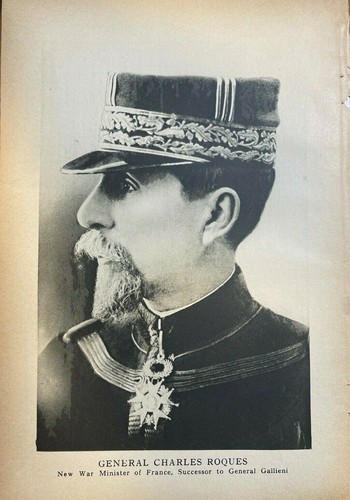 1916 Vintage Illustration General Charles Roques French Minister of War WWI - Picture 2 of 2