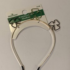 ST. PATRICK  S DAY CLOVER METAL HAIRBAND HEADBAND UP DO HAIR ACCESSORY