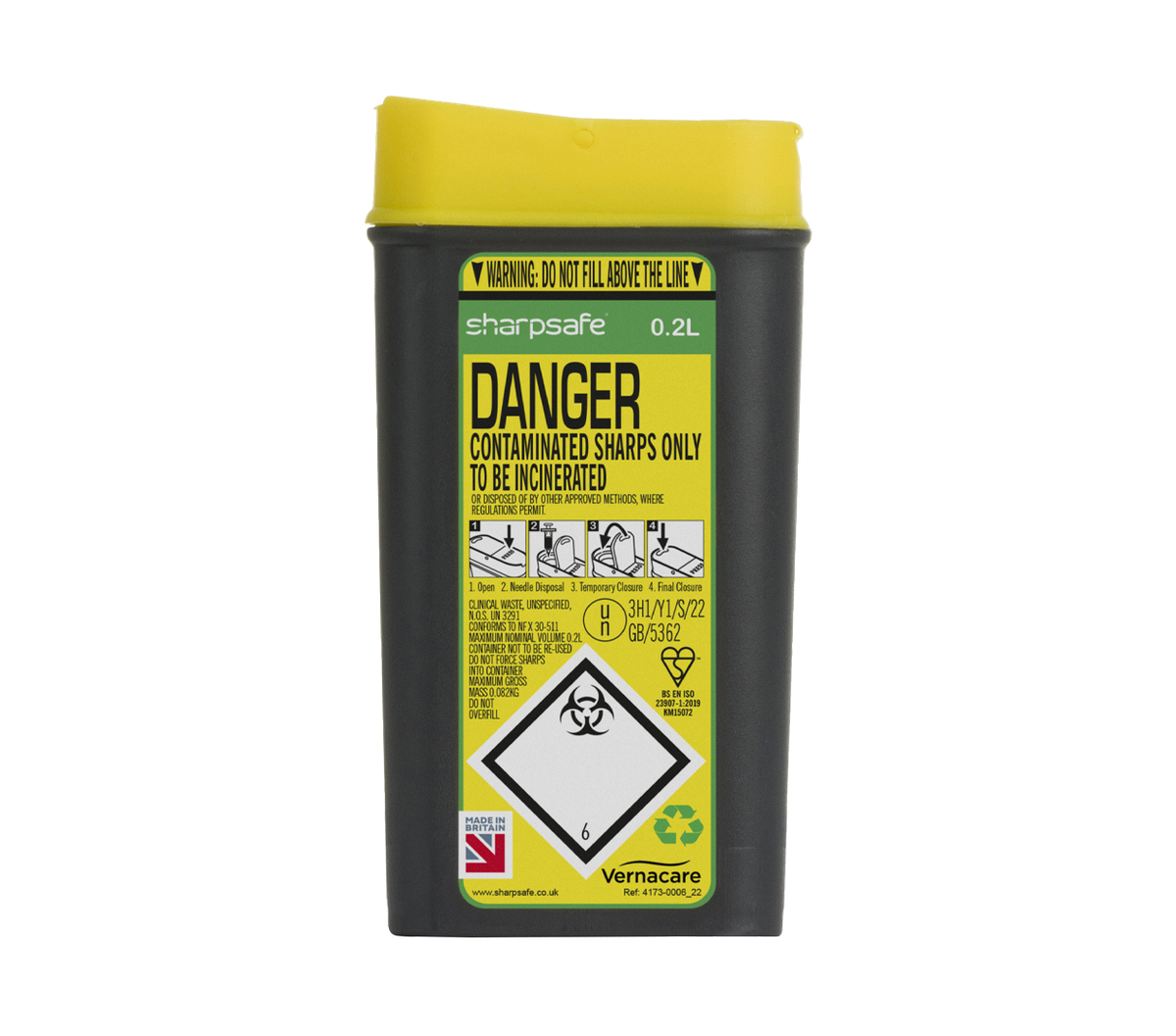 Sharps Waste Bin Box Sharpsafe 0.6 L Medical Lab Supplies Disposables Travel - Foto 11