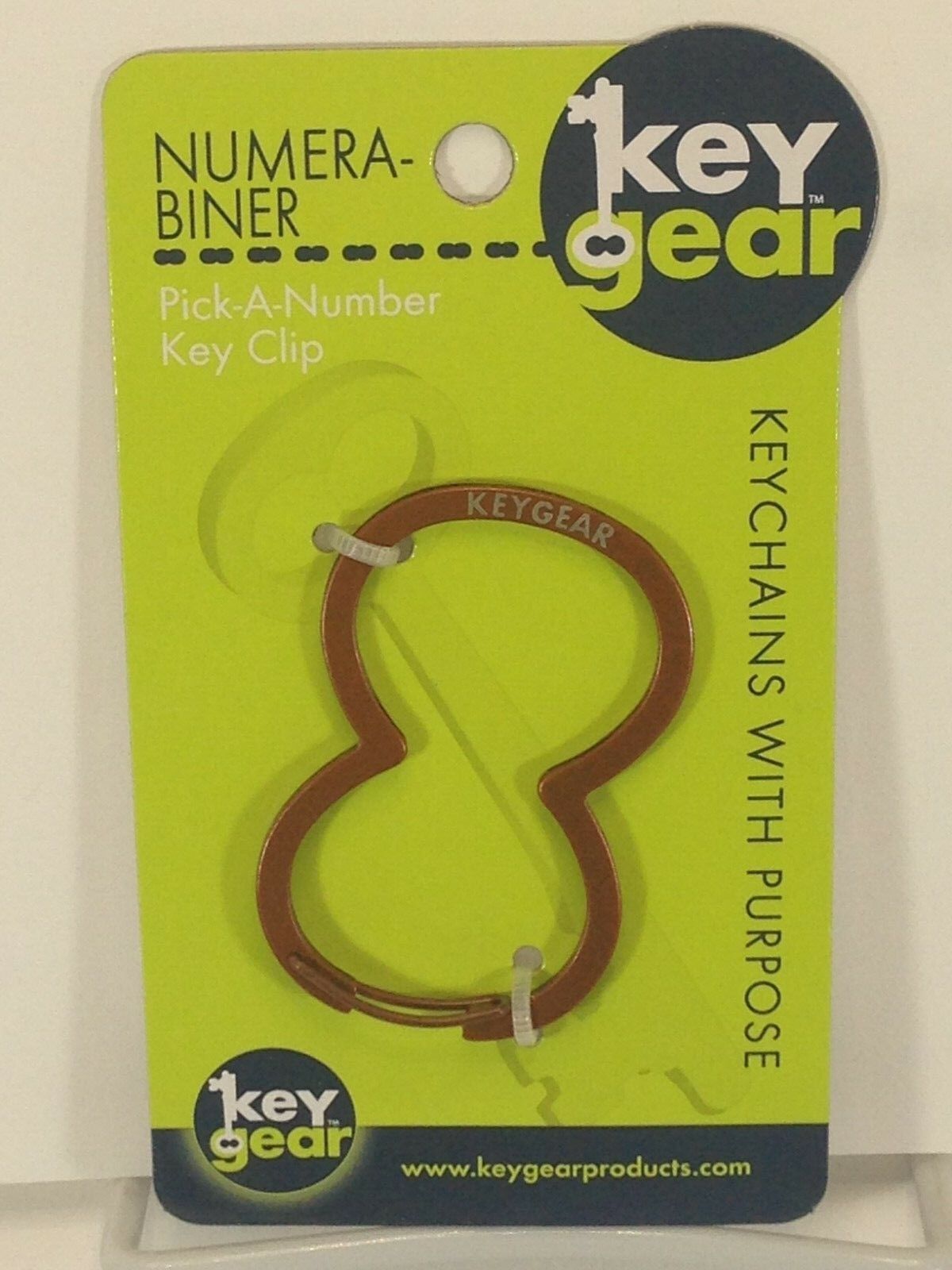 KeyGear - Number 8 ( Bronze )  : Key Ring Holder - Alpha Carabiner