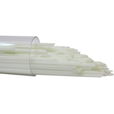 White Opal Oceanside Glass Noodles - 96 COE, 5oz Tube (~20-30 Pieces), 5mm X 1mm, 17" Long For Fusing & Lampwork