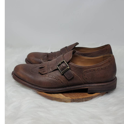 GEOX CUOIO Men\'s Leather Brown Wing Tipped Side Buckle Dress Shoe 44/ US 11 CLASSIC_SOKO_KE | FUSCALDO Men main image 4
