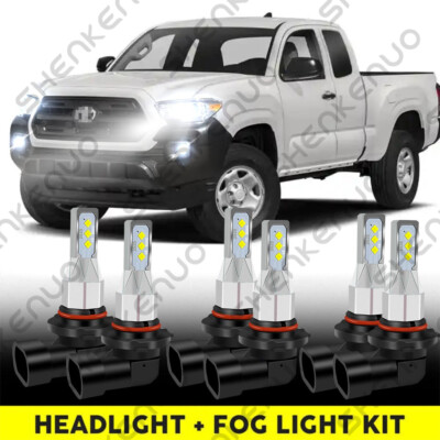 For Toyota Tacoma 2020-2016 LED Headlight High /Low Fog Light Bulbs Combo Kit 6x