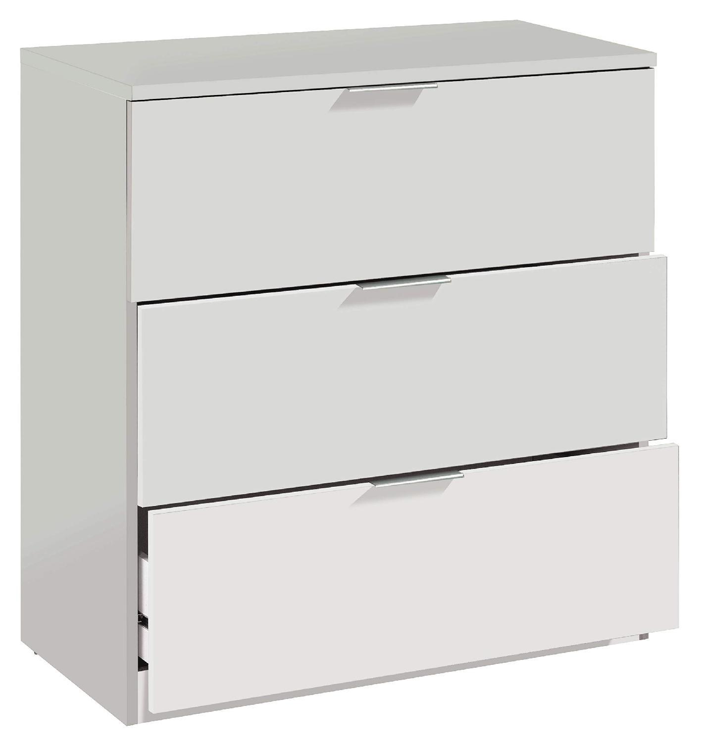 FORES HABITAT Cassettiera Camera da letto 3 Cassetti Bianco 77x38x80h cm LC7823O