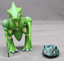 Vintage Tomy Pokemon Scyther Figure-Preowned-Missing Wings+ Bulbasour