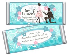 Engagement, Wedding, Bridal Shower Candy Bar Wrappers - Party Favors - Set of 12