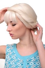 Damen Perücke märchenhaft traditionell geflochtener Zopf Dutt weißblond GFW2030A