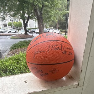 Signed Original Basketball Ball with Multiple Autographs, Not Authenticated