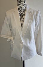 Philosphy Single Button White Blazer 6 New With Tags Office Chic Career Business