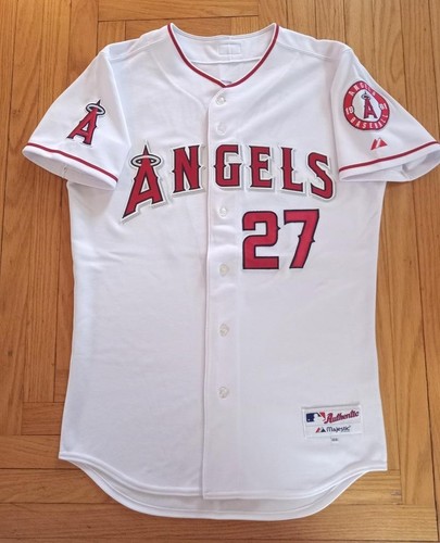Authentic Majestic Los Angeles Angels MLB Mike Trout Home White Jersey Size 44
