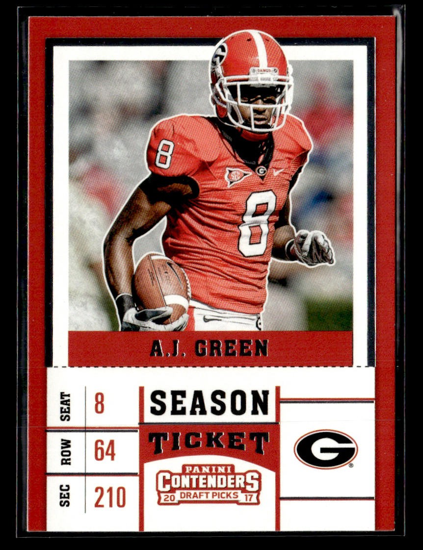 2017 Panini Contenders Draft Picks #1 A.J. Green Card Georgia Bulldogs