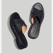 Madewell The Alina Leather Black Women's Slide Sandals