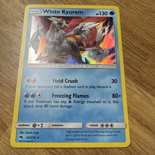 Pokemon 2018 Lost Thunder White Kyurem 63/214 Holo Rare NM