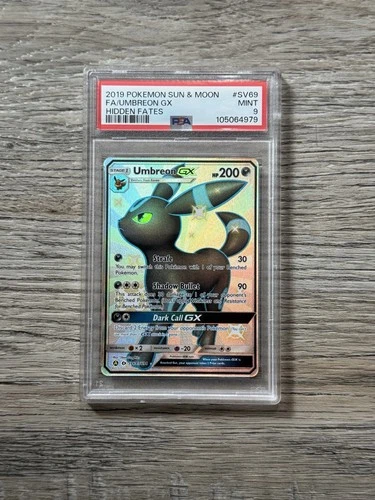 PSA 9 Umbreon GX Shiny Full Art Hidden Fates SV69/SV94
