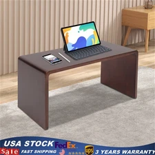 Wood Coffee Table C-Shaped End Table 24 inch Height Sofa Side Table Multi-use