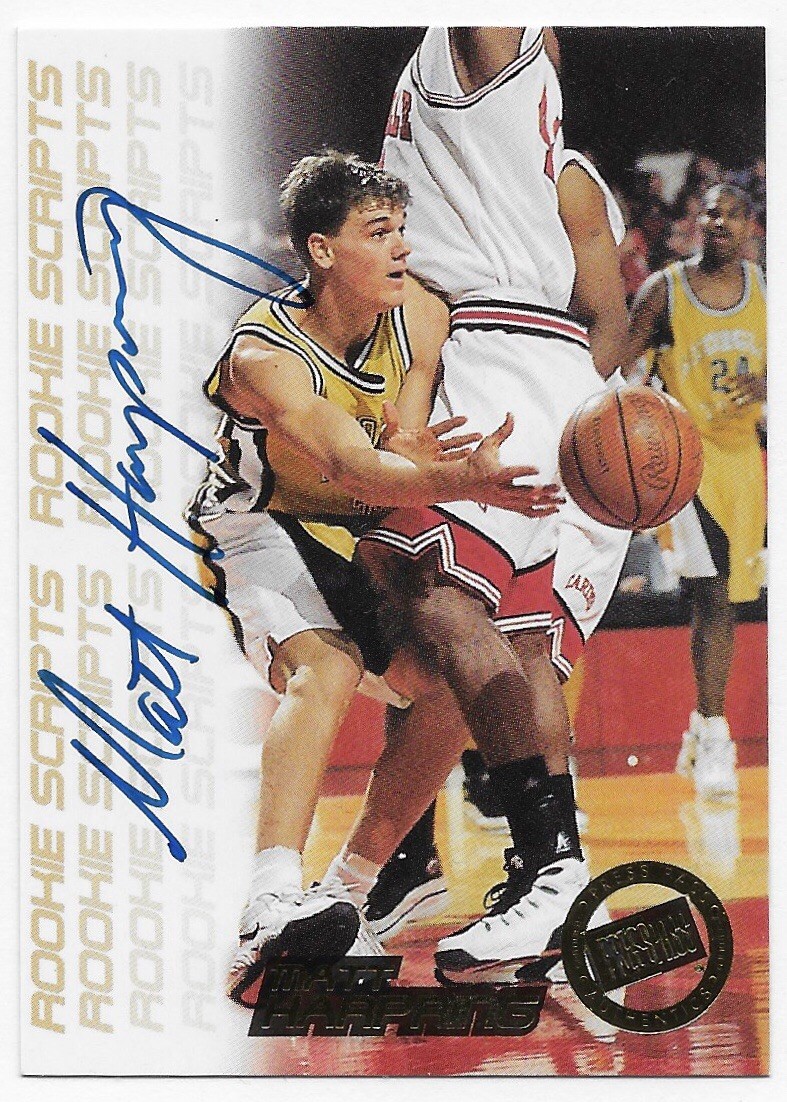 Matt Harpring Auto On Card Rookie Scripts 1998-99 Press Pass Double Threat