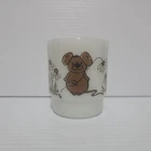 Fire King Hildi Brown Mouse White Milk Glass Stacking Mug Vintage