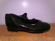 Dance Pre-Owned Tap Shoes Capezio Big Kids Black 12M Tyette Slip On Student